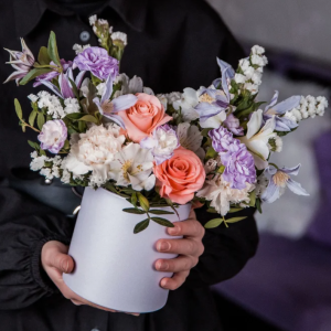 Golden Rose & Fern Arrangement